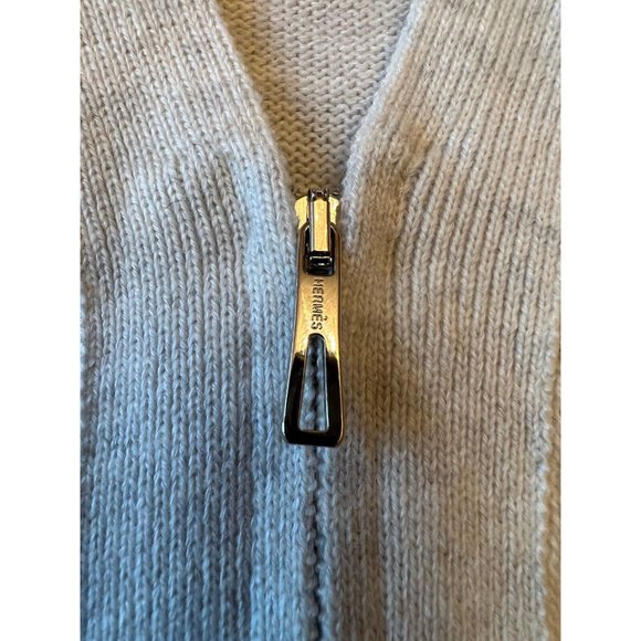New Hermes Zippered Womens Cardigan Cashmere Cotton Sweater - Picture 9 of 14